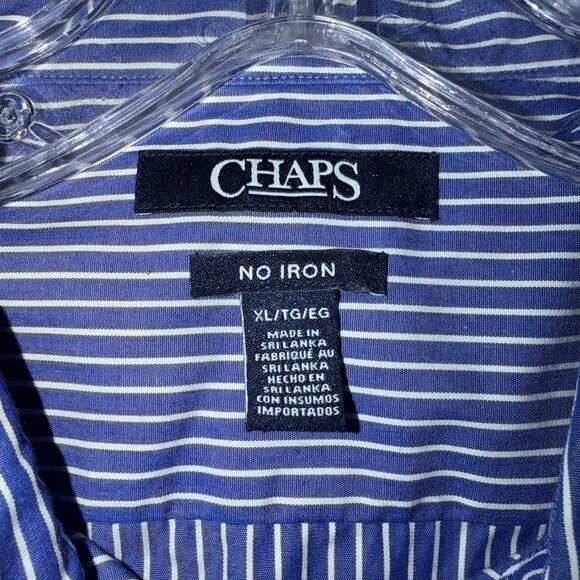Chaps Women’s No Iron Button-Down Shirt – Periwinkle & White Stripe – Size XL - Picture 5 of 6